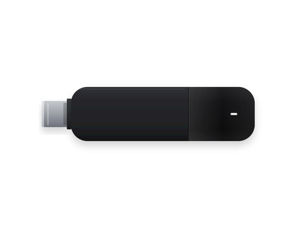 Stremo Player, voorgeïnstalleerd en aangesloten op een tv