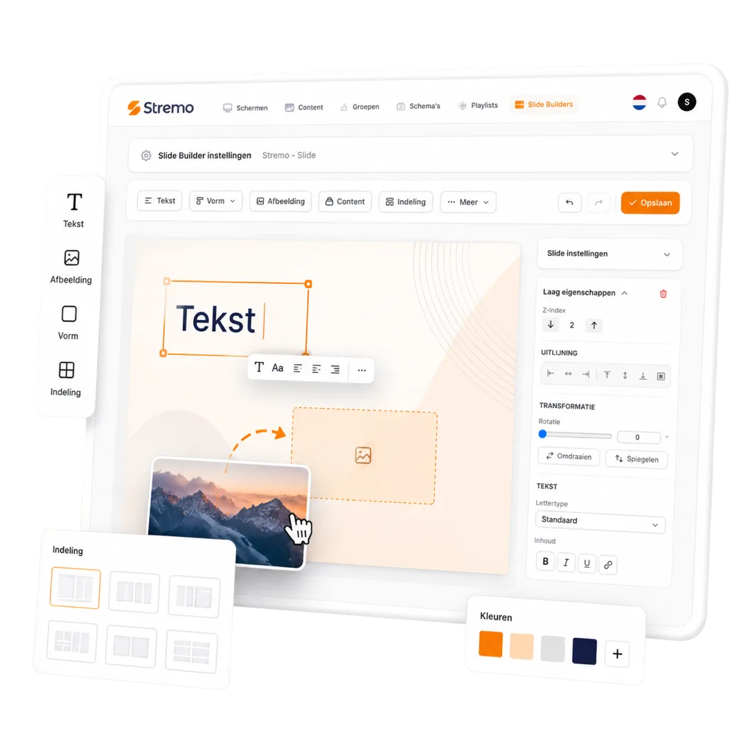 Een horeca-template kiezen in de Stremo Slide Builder