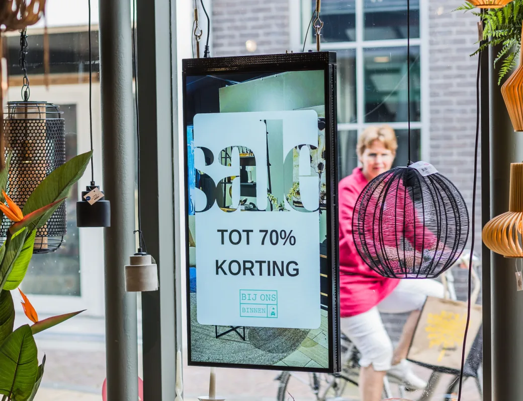 Actie tonen op een winkelscherm